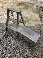 2ft wooden step ladder and small stool