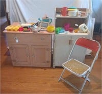 Child Size Cupboard & Kitchen w/ Accessories