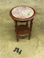 Round Rose Marble Plant Stand