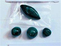 Various Malachite Cabochons (#4 Total)