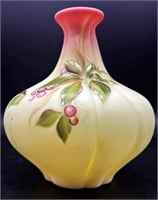 Beautiful Fenton Burmese Hp Bulbous Vase By D