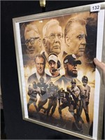 FRAMED PICTURE OF STEELERS ROONEYS, NOLL, COWHER,