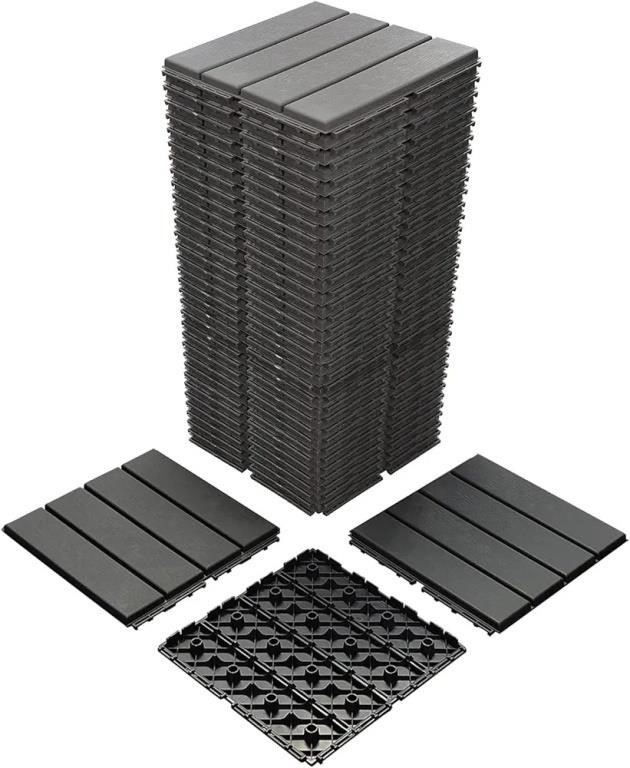 MYCHOIII 36PCS Plastic Patio Interlocking Deck Til