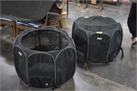 Two Folding Winipet Playpens. One Missing Top