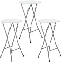 Hoteam 3 Pack Round Folding Table Round Cocktail