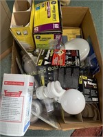 Box of assorted lightbulbs