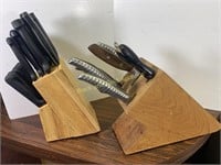 Pair of knife blocks and knives