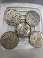 (5) Morgan Silver Dollars