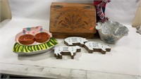 Pig Dip Tray, Wood Pigs, home decor