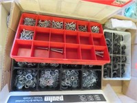 Shelf tapping screws and lock washers