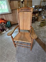 Chair with cane seat appears in good condition