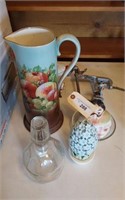 APPLE PEELER- NICE PAINTED RALL PITCHER AND MORE