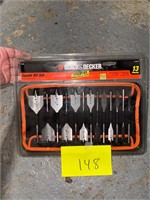 New Black & Decker wood spade drill bit set