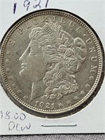 1921 Morgan Silver dollar.   Look at the photos