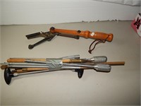 Vintage Clay Pigeon Thrower, Gun Cleaning Rods
