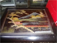 Lacquered Post Card Album Of Japanese Post Earthqu