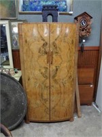 2 Door Burled Front Wardrobe & Dbl Bed Frame