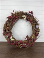 Country Birdhouse Twig Wreath