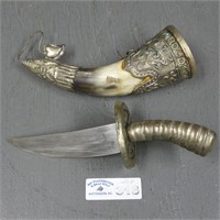 Decorative Ornate Dagger w/ Horn Sheath