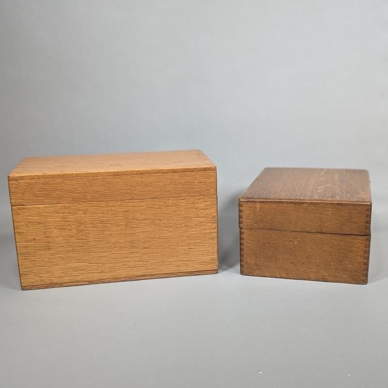 Wooden Dovetail Card File and Box