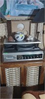 Zenith Record Player and 8 track with speakers