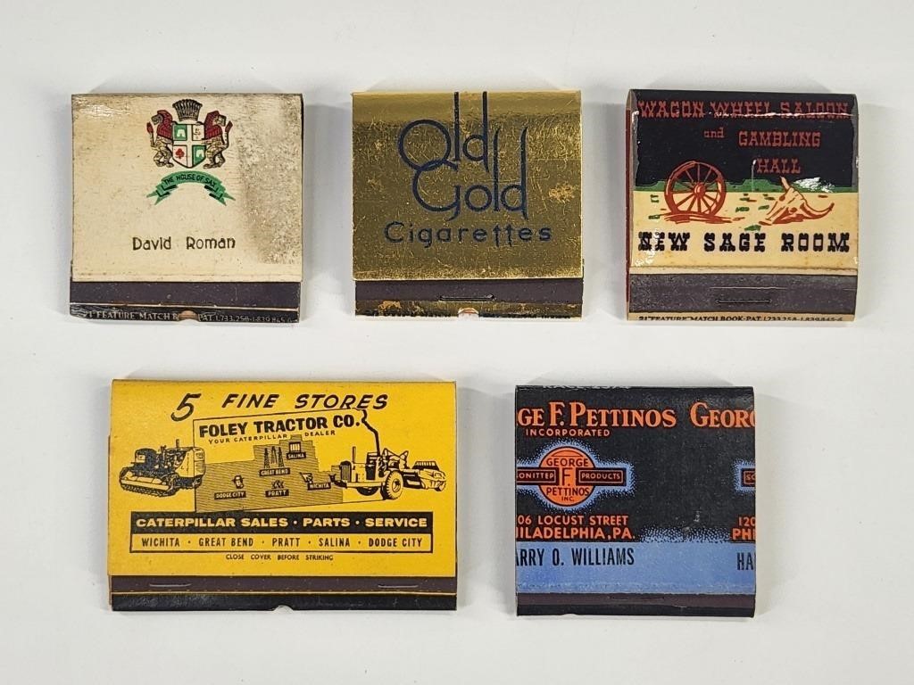 5) VINTAGE ADVERTISING FEATURE MATCHBOOKS