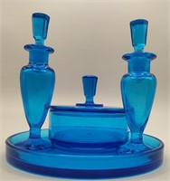 New Martinsville Peacock Blue Vanity, Perfumes,