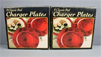 (16) Red Charger Plates, 13"