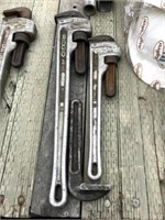 2 Ridgid Aluminum Pipe Wrenches (824 & 818)