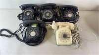 5pc Vtg Rotary Telephones