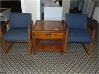 (2) Lobby Chairs and side table