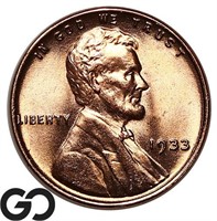 1933 Lincoln Wheat Cent, Near Gem BU++/Gem BU