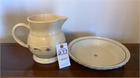 Longaberger Pie Plate & Pitcher