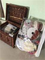 Lot of Crafting Supplies and Basket