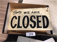 Metal "Sorry Closed & Open" Sign
