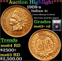 *Highlight* 1909-s Indian 1c Graded Select+ Unc RD