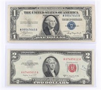 (2) x ANTIQUE UNITED STATES BANK NOTES