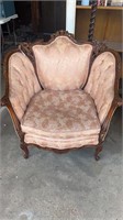 Walnut French Carved Arm Chair