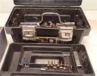 PLASTIC TOOL BOX W/LOTS OF SOCKETS