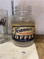 joannes French breakfast coffee glass jar