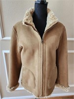 Comfy Ladies Suede Faux Fur Lined Jacket