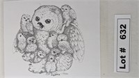 OWL SKETCHES BY LINDA BUTLER