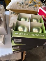 3 boxes martha stewart green ornaments