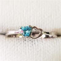 $100 Silver Blue Topaz Ring