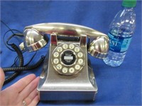 modern silver-tone telephone