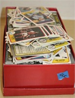 OVERFLOWING SHOE BOX OF BASEBALL TRADING CARDS