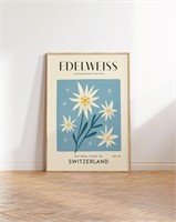 EDELWEISS Retro Art Print | Vintage Floral Home Dé