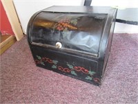 Tole Painted Tin Bread Box
