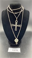 Cross and watch  necklace