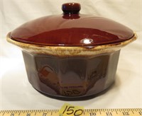 10" McCoy Brown Drip Bean Pot Caserole Dish w/ lid